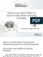 How To Use ISO 27001 To Secure Data When Working Remotely Presentation Deck