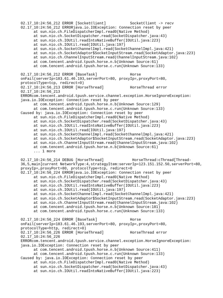 Connection Reset Errors in SocketClient | PDF | Concurrent Computing ...