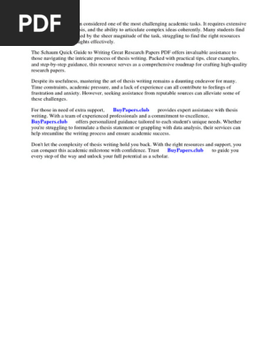 Schaum Quick Guide to Writing Great Research Papers PDF