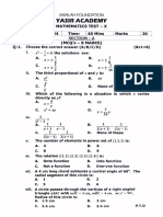 Mathematics Yasir Academy Test (Full Book)