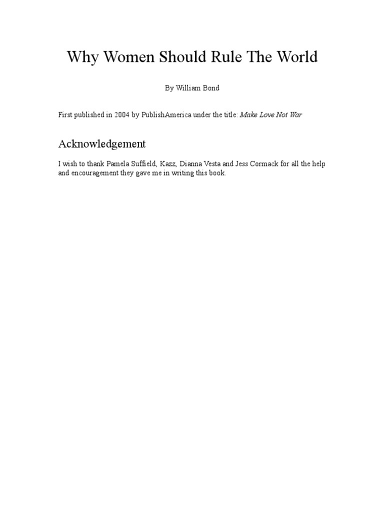 Why Should Women Rule The World | PDF | Opec | Feminism
