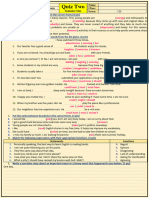 Quiz Two Second Year Bac Version 3 By English With Simo