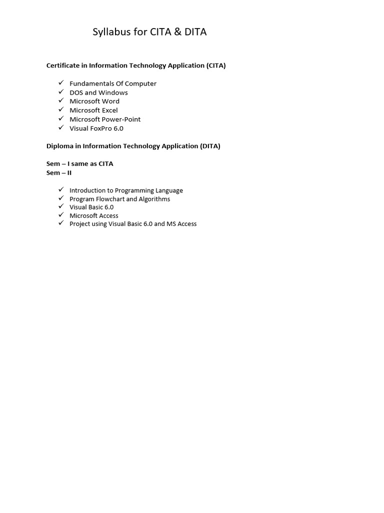 Cita Dita Syllabus PDF