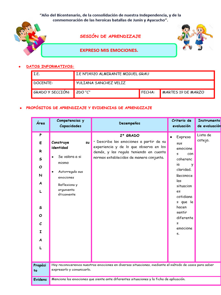 Regulo mis emociones en el aula | PDF | Las emociones | Evaluación