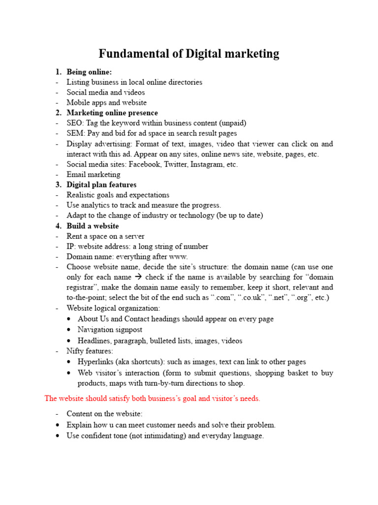 Digital Marketing Fundamentals Guide | PDF | Search Engine Optimization ...