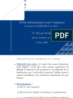 Outils Informatiques Pour L'ingénieur: Les Bases de MATLAB Et Au Delà ..