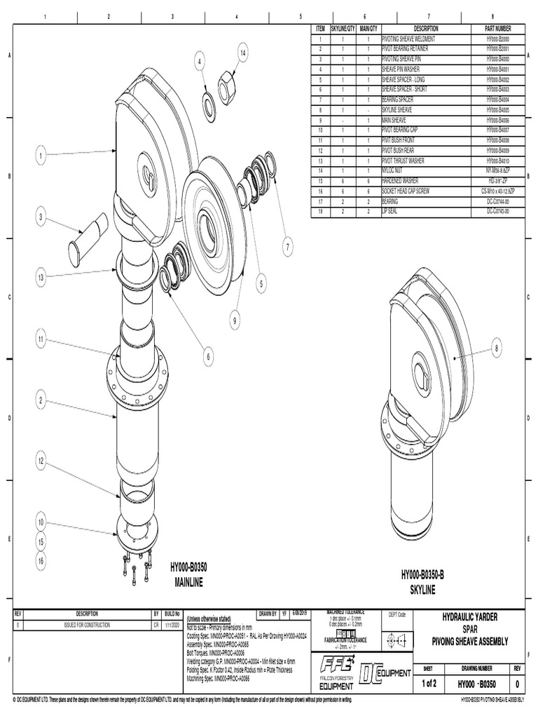 Hydraulic Yarder Pivoting Sheave Assembly | PDF | Secondary Sector Of ...