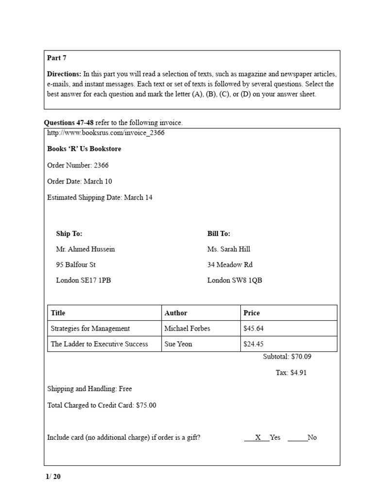 Reading Revision - P7 | PDF