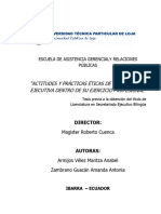 Actitudes Y Prácticas Éticas de La Secretaria Ejecutiva Dentro de Su Ejercicio Profesional