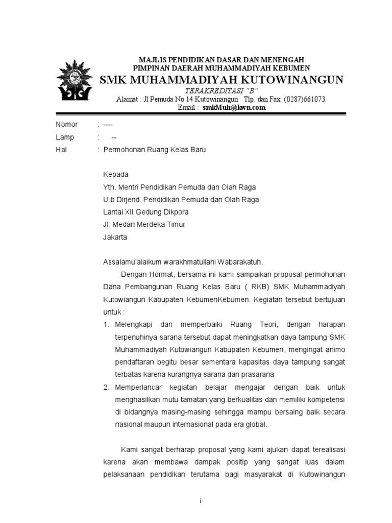 Cara Membuat Proposal Rkb Satu
