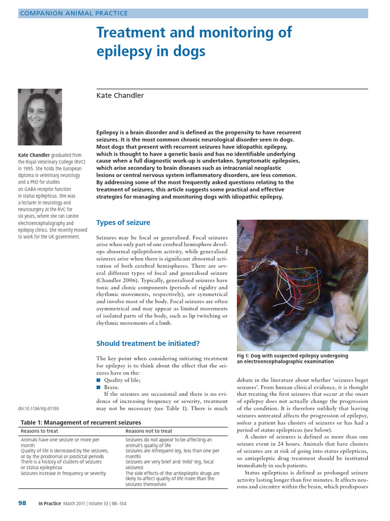 Image showcasing Managing Canine Epilepsy Treatment | PDF | Epilepsy | Dose (Biochemistry)
