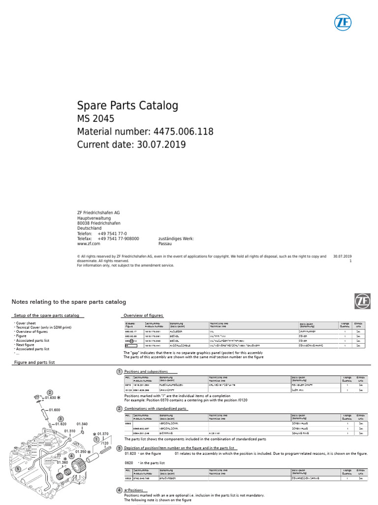Spare Parts Catalog: MS 2045 Material Number: 4475.006.118 Current Date ...