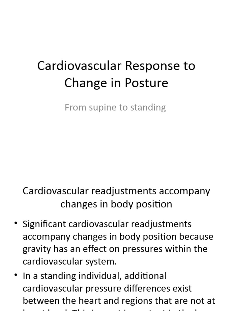 Cardiovascular Response To Change in Posture | PDF | Vein | Blood Pressure