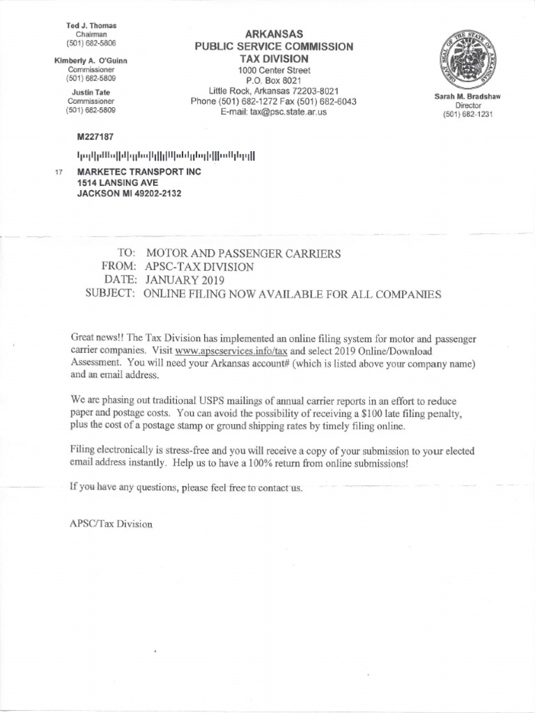 Arkansas tax commission website info pdf