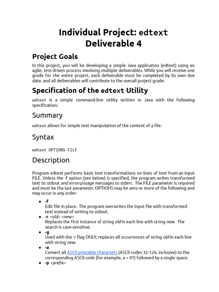 Edtext Utility Project Overview | PDF | Command Line Interface ...