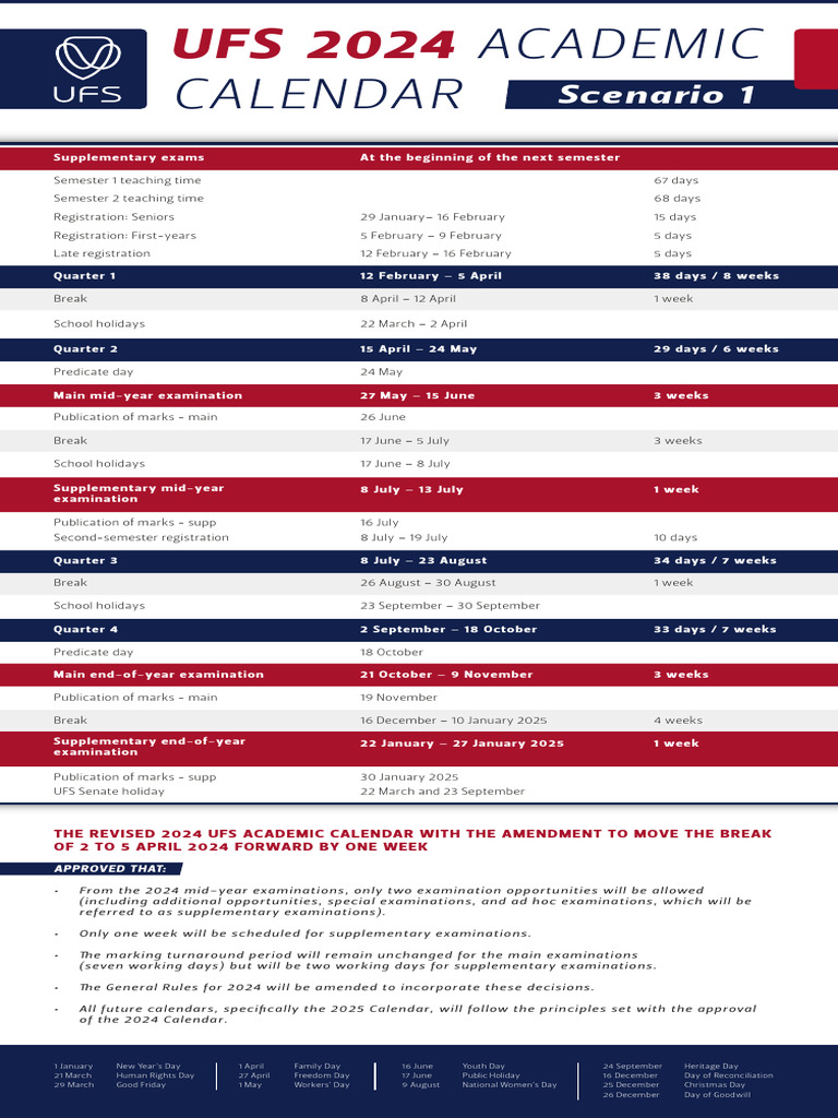 UFS Academic Calendar Download Free PDF Academic Term Entertainment Events