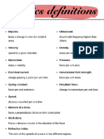 HK Physics Definitions 