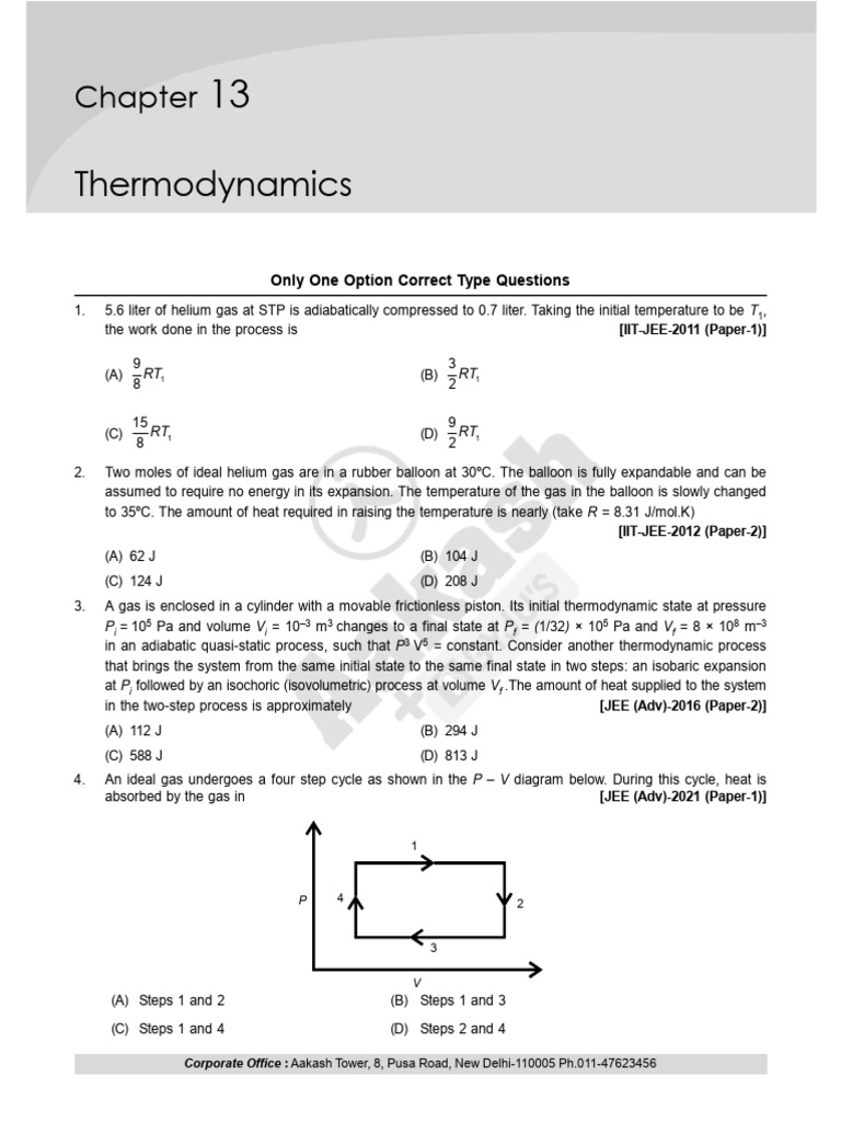 Adiabatic Compression of Diatomic Gas | PDF | Gases | Heat