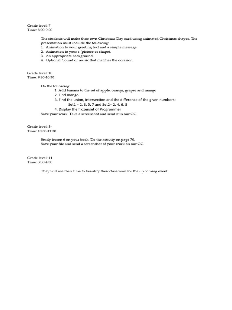 Activities | PDF