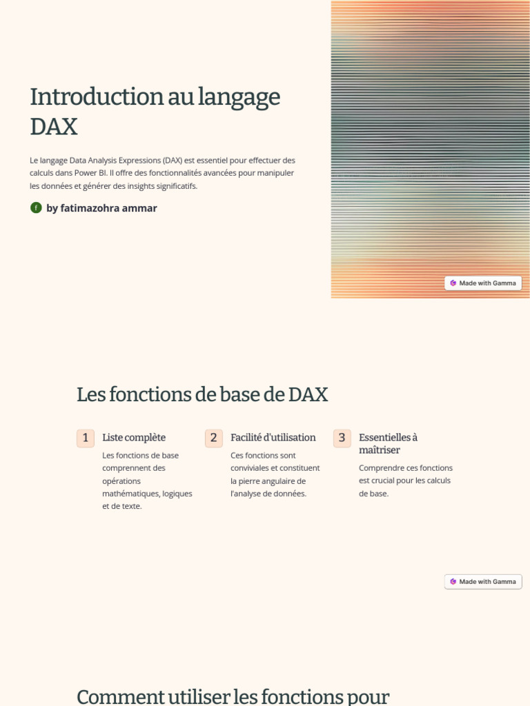 Introduction au langage DAX pour Power BI | PDF | Statistiques ...
