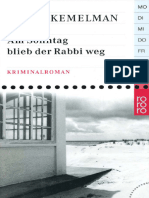 Am Sonntag Blieb Der Rabbi Weg - Harry Kemelman