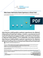 What Factors Yield Positive Patient Experiences in Clinical Trials