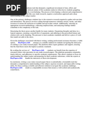 Example Case Study Research Paper