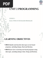 Lesson 3 Data Types in Text-Based Programs