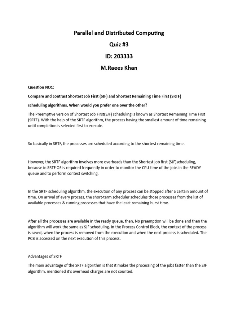 Parallel and Distributed Computing Quiz3 | PDF | Replication (Computing ...