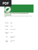 Position Title: Dairy Processing Expert (Re Announced) : Sign in