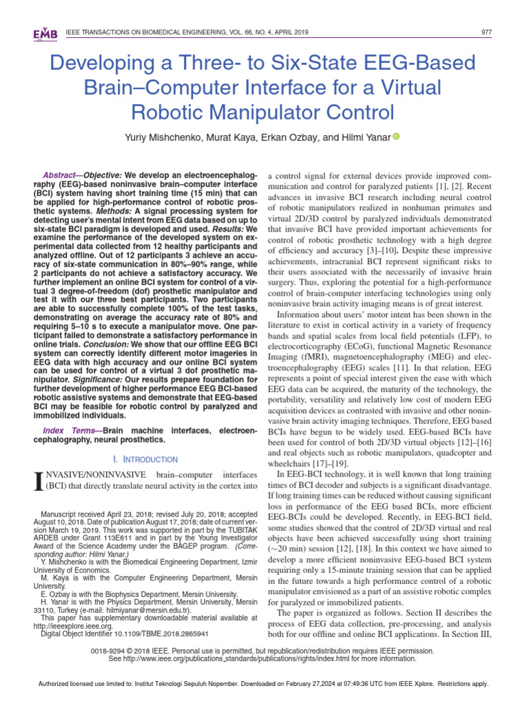 Developing A Three - To Six-State EEG-Based Brain-Computer Interface ...