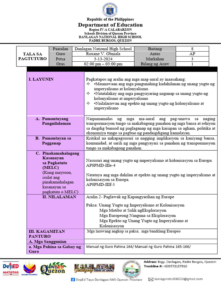 Ap8 Cot3 | PDF