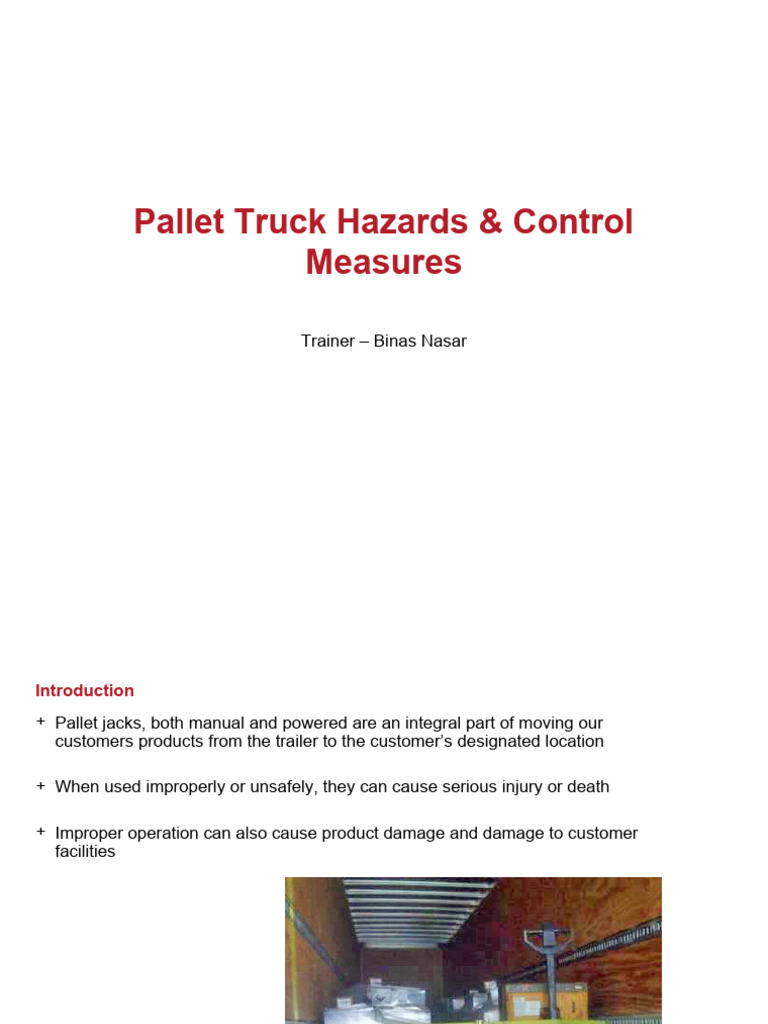 Manual Pallet Jack Training PDF Pallet