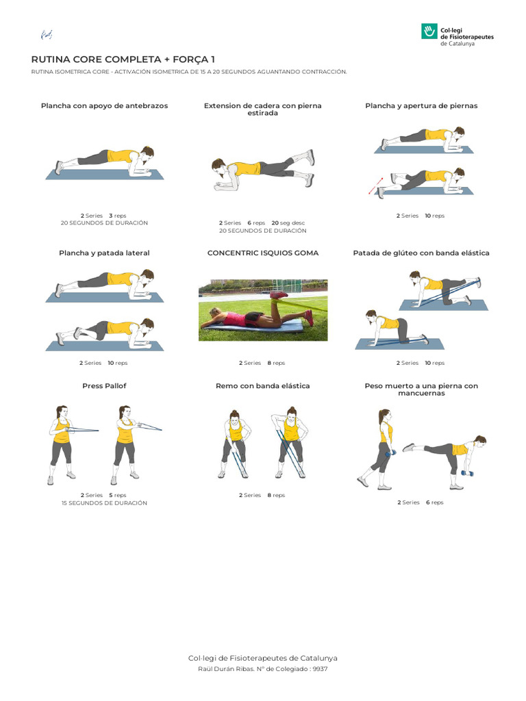 Dia 1 Rutina Core Completa + Força 1 | PDF | Sistema musculoesquelético ...