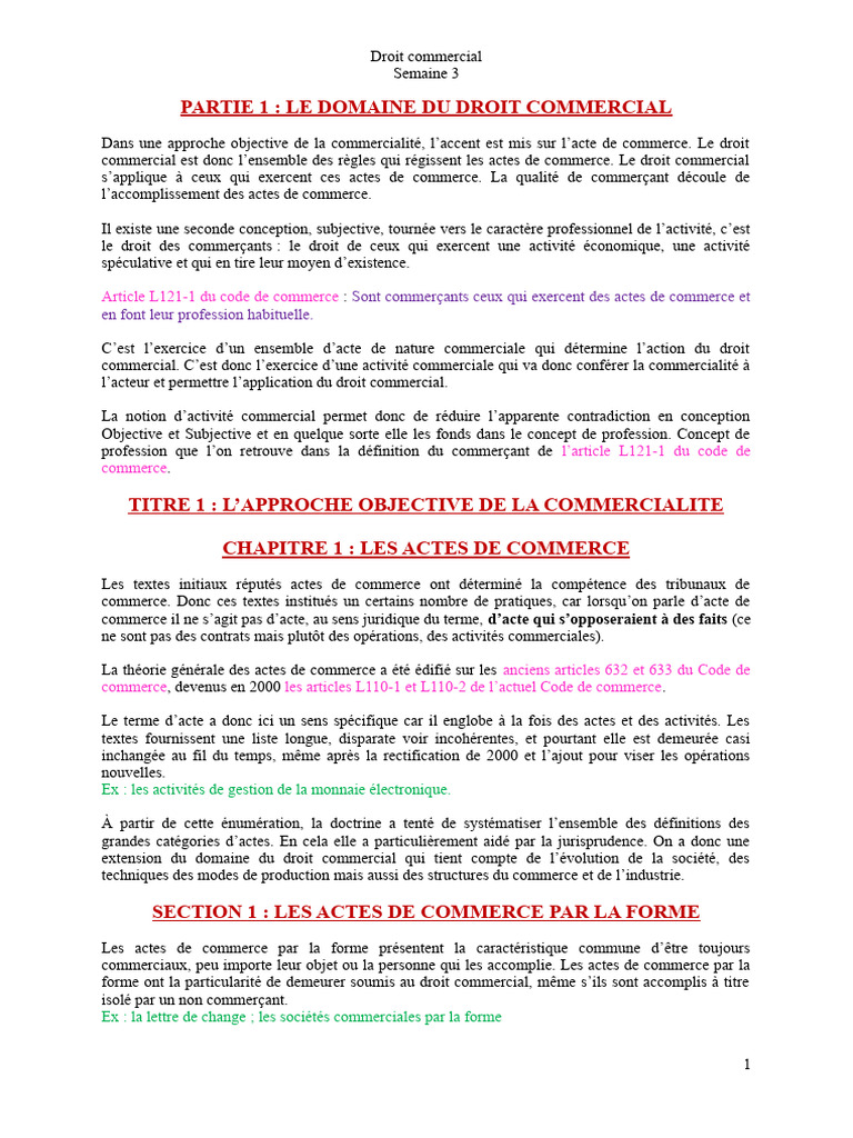Actes de commerce : définitions et enjeux | PDF | Banques | Commerce
