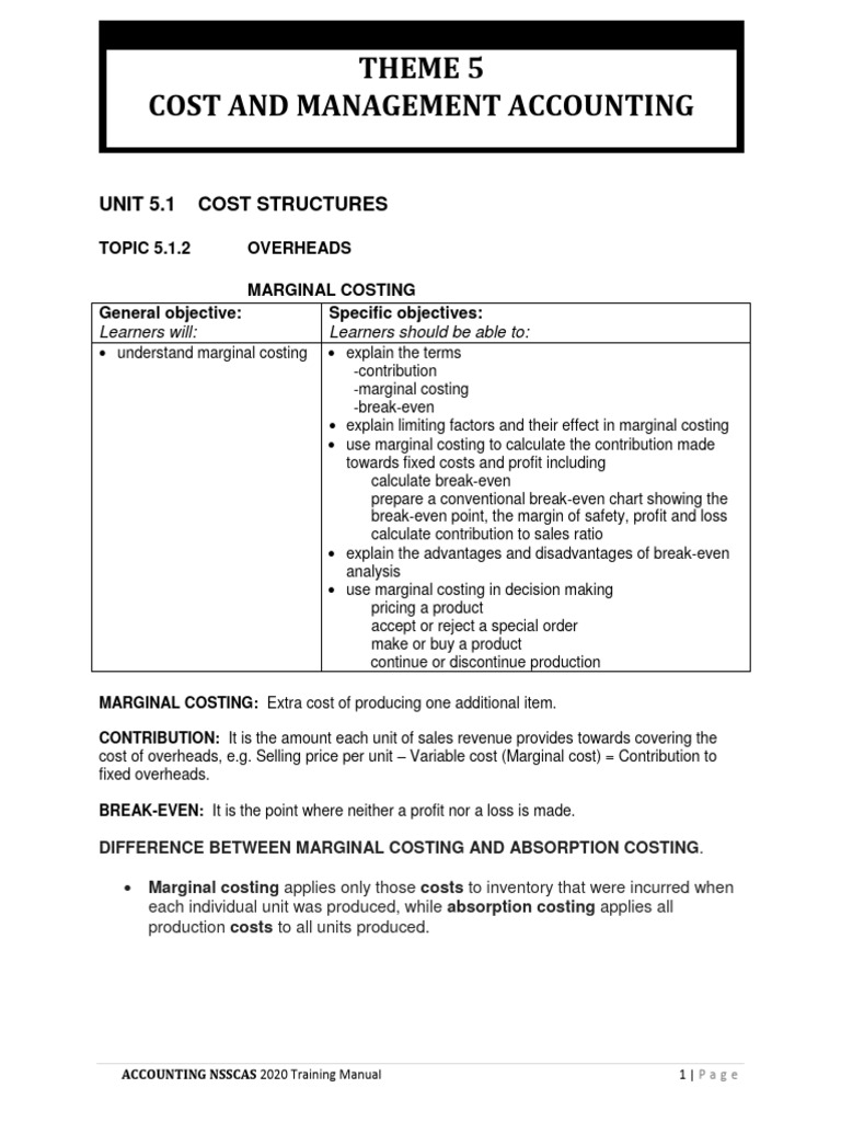 Marginal Costing Techniques Explained | PDF | Cost Accounting | Pricing