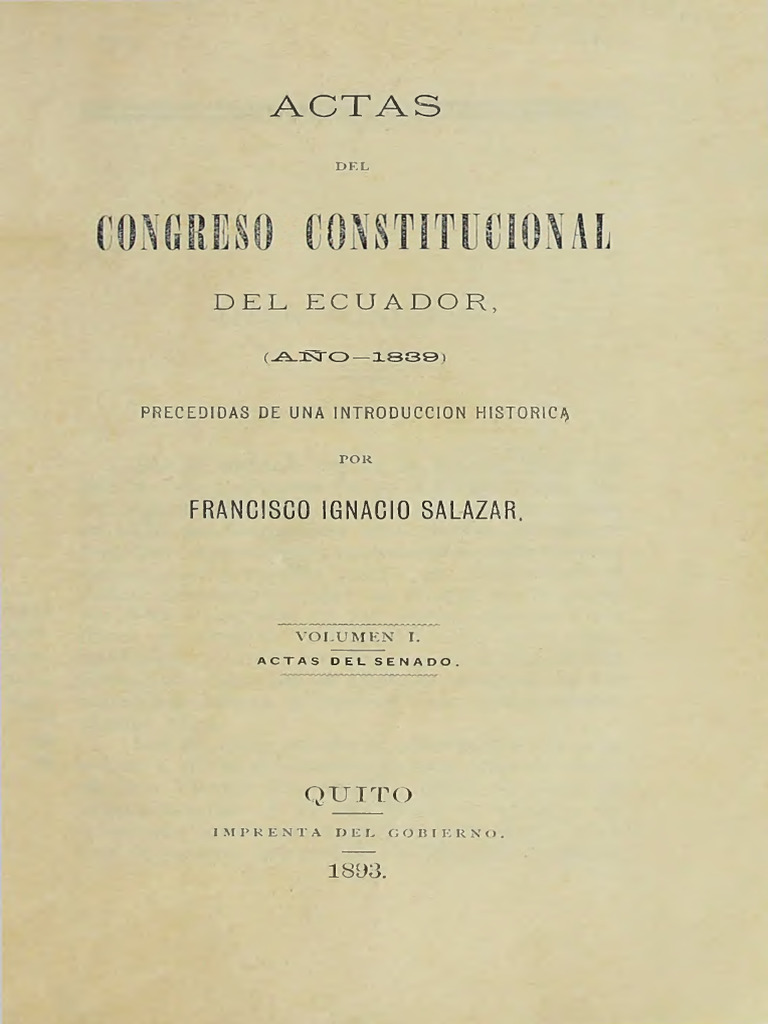 Actas del Senado de Ecuador 1839 | PDF