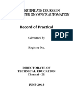 Record of Practical: Submitted by