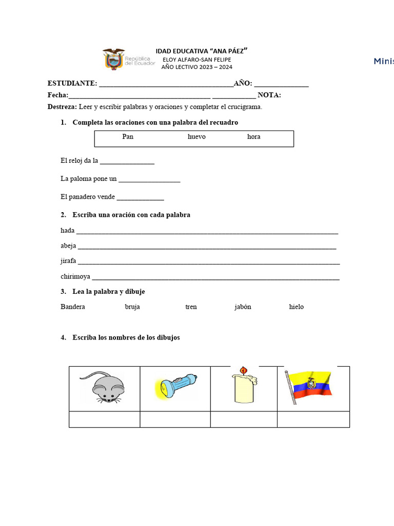 Evaluacion de Segundo Grado | PDF | Estudios de idiomas extranjeros ...
