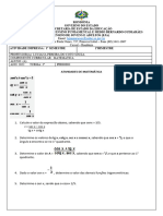 3º A e B - Exercicios Relações Fundamentais Da Trigonometria