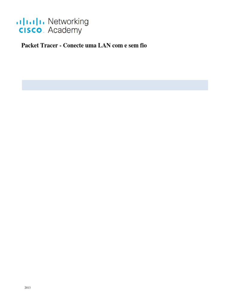 Conexão de LAN com e sem fio no Packet Tracer | PDF | Rede de ...