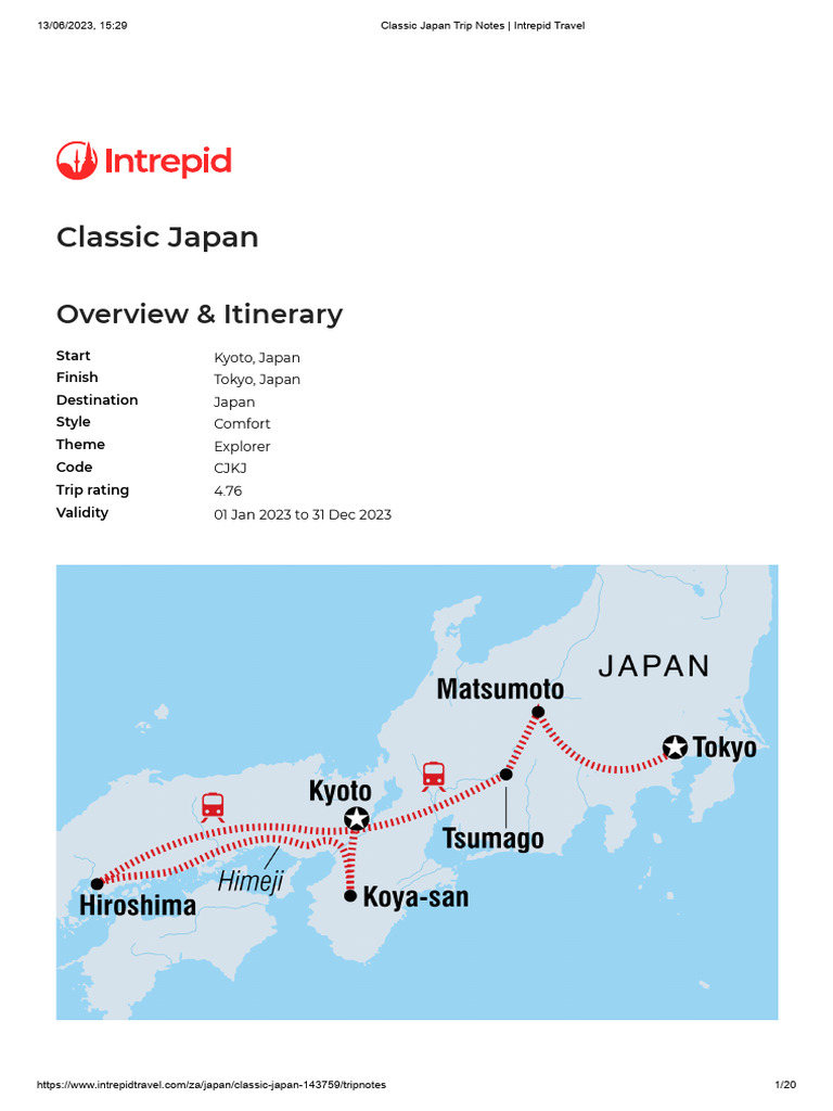 Classic Japan Trip Notes Intrepid Travel | PDF