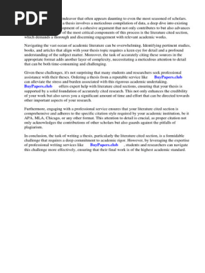 Research Paper Literature Cited