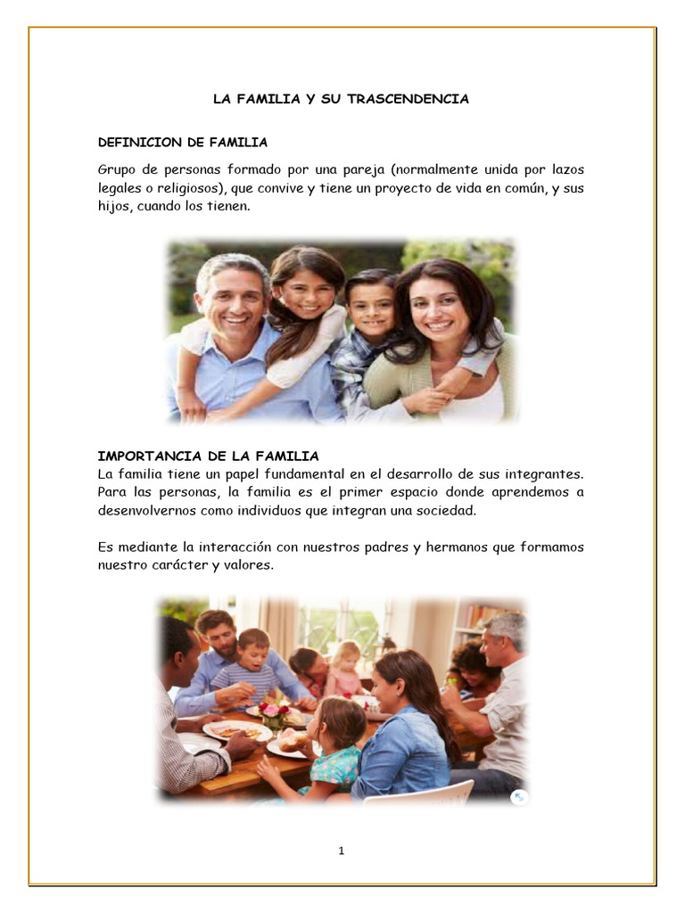 La Familia y Su Trascendencia | PDF | Familia | Adopción