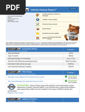 Carfax Vehicle History Report for This 2017 Ford Mustang- 1fa6p8th3h5205497