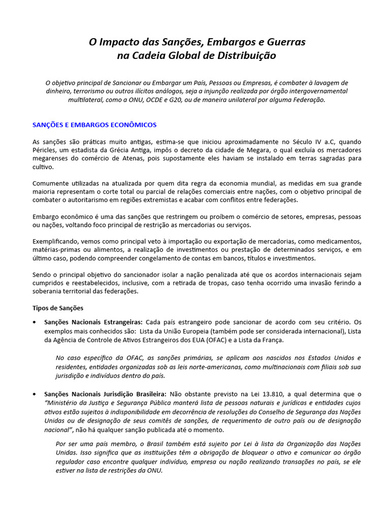 Sanções e Embargos | PDF