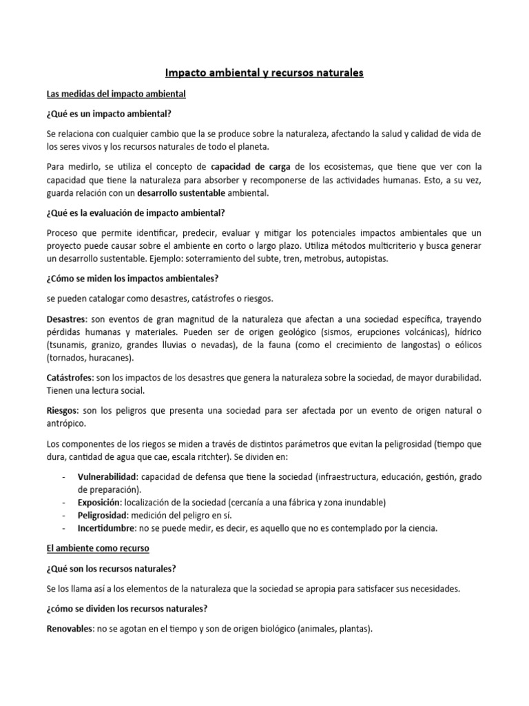 Evaluación y Medición del Impacto Ambiental | PDF | Entorno natural ...