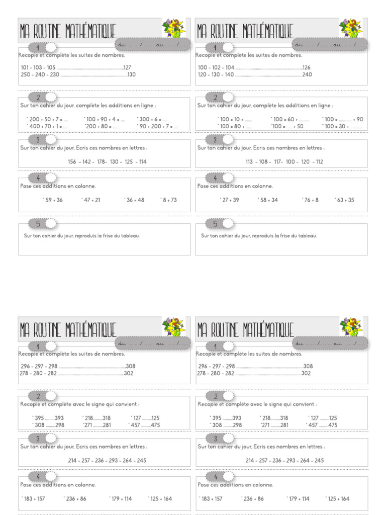 Période 3 Routine Maths | PDF
