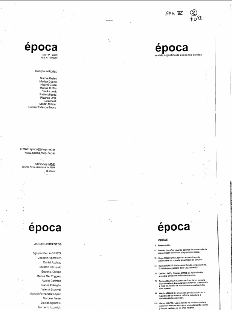 7 NOCHTEFF - La Politica Economica en La Argentina de Los 90 - 2 | PDF