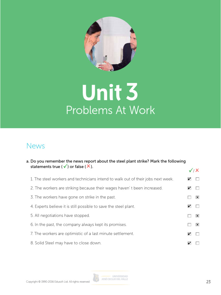 Intermediate 3 Workbook Unit 3 | PDF | Strike Action